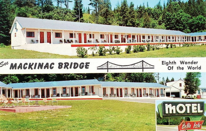 Belle Isle Motel & Dining Room - Old Postcard (newer photo)